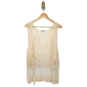 VIVID COLLECTION OF NY CROCHET OPEN FACE VEST SIZE M